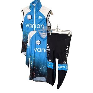 Women's Violet Halcyon Bicycling Jersey Top Zip Up Vest Padded Short Pants Large